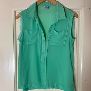 Sheer mint blouse